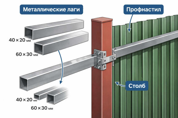 Лага для забора 40х20 2м
