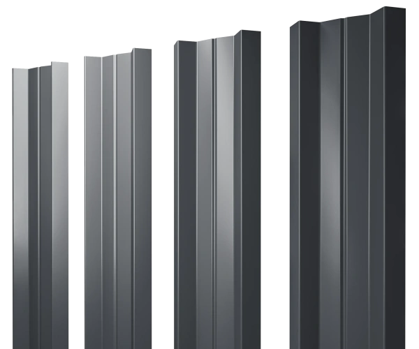 Евроштакетник М-образный 0,5x110 мм серый RAL 7024 1м