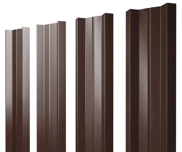 Евроштакетник М-образный 0,45x110 мм коричневый RAL 8017 1м